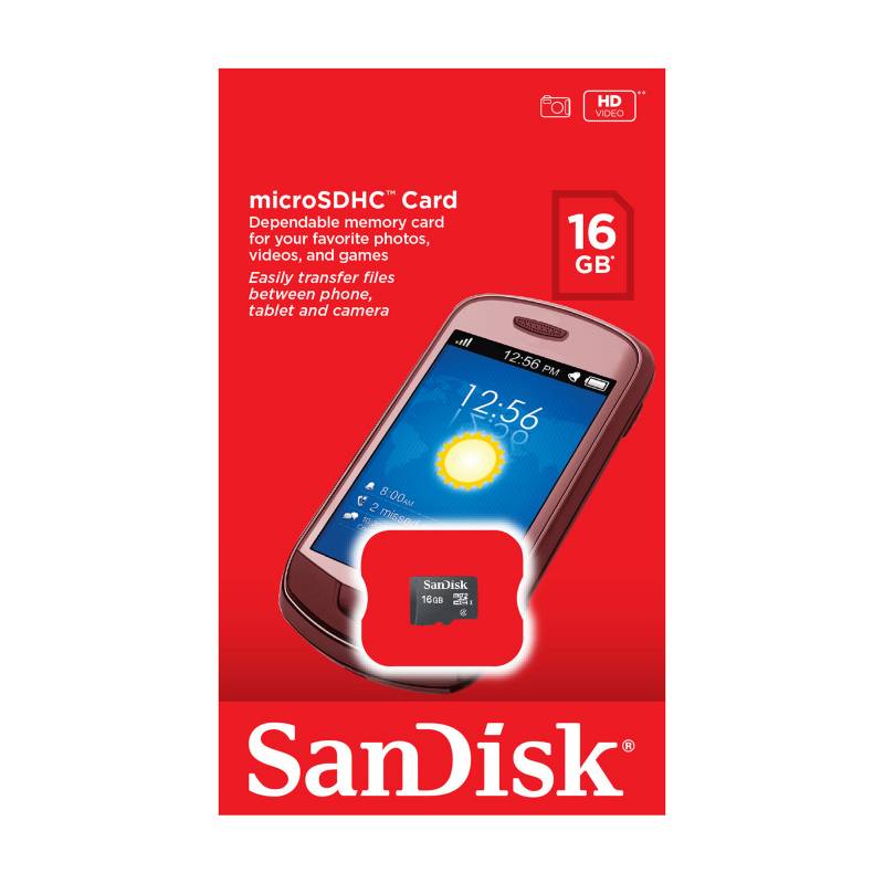 SANDISK - Tarjeta Micro SD 16 GB 