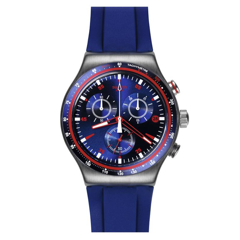 SWATCH - Reloj Hombre Analógico azul y rojo