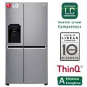 LG - Refrigeradora LG Side by Side con Conectividad Wi-Fi 601 LT GS65SPPN Plateada