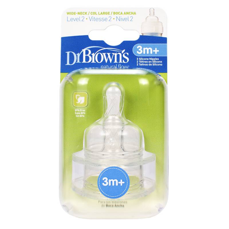 DR BROWNS - SetX2 Tetina N2 para Bebé boca Ancha