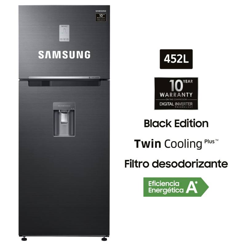 SAMSUNG - Refrigeradora 452 lt RT46K6631BS/PE Negro Inox