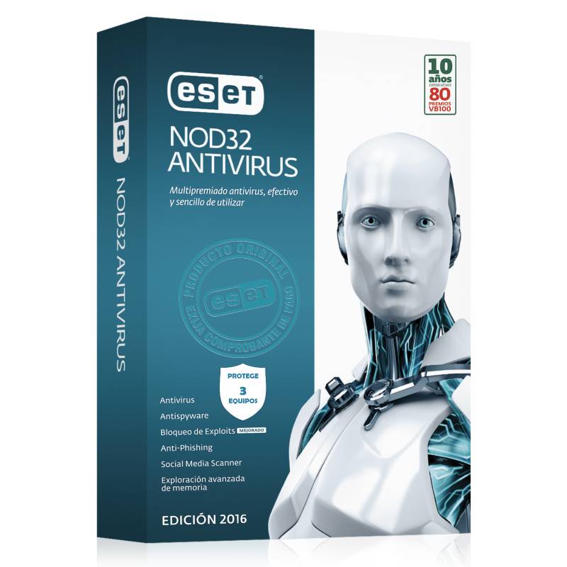 ESET - Antivirus NOD 32 para 3 PC