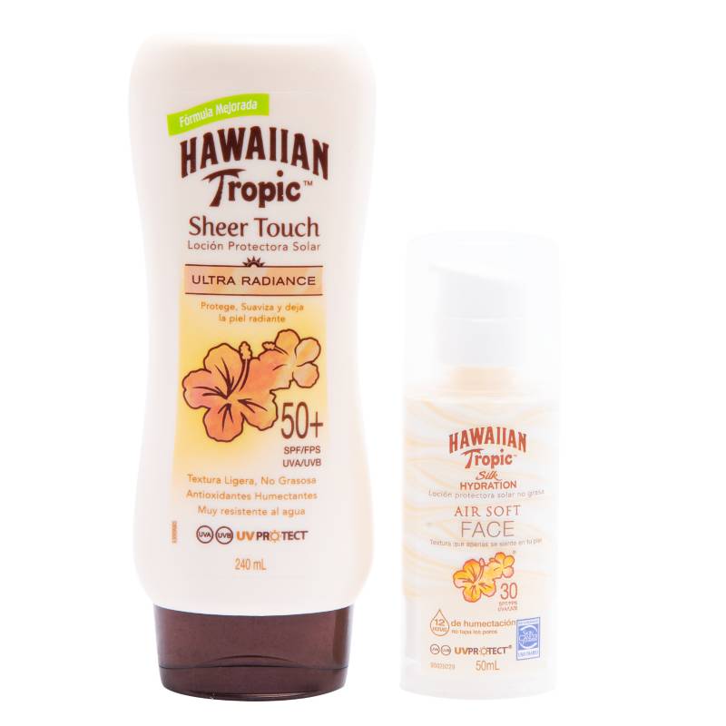 HAWAIIAN TROPIC - Loción Sheer Touch 240 ml + Loción Silk Hidratation 50 ml