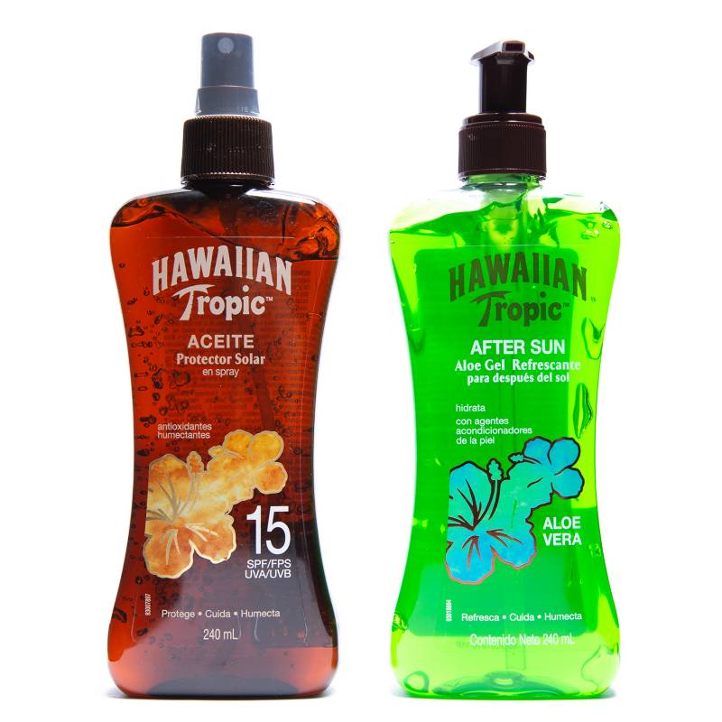HAWAIIAN TROPIC - Gel Aloe Vera 240 ml + Aceite FPS 15 240 ml