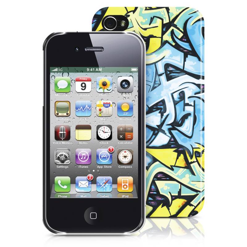 MERKURY INNOVATIONS - Carcasa para iPhone 4/4S Celeste/Amarillo