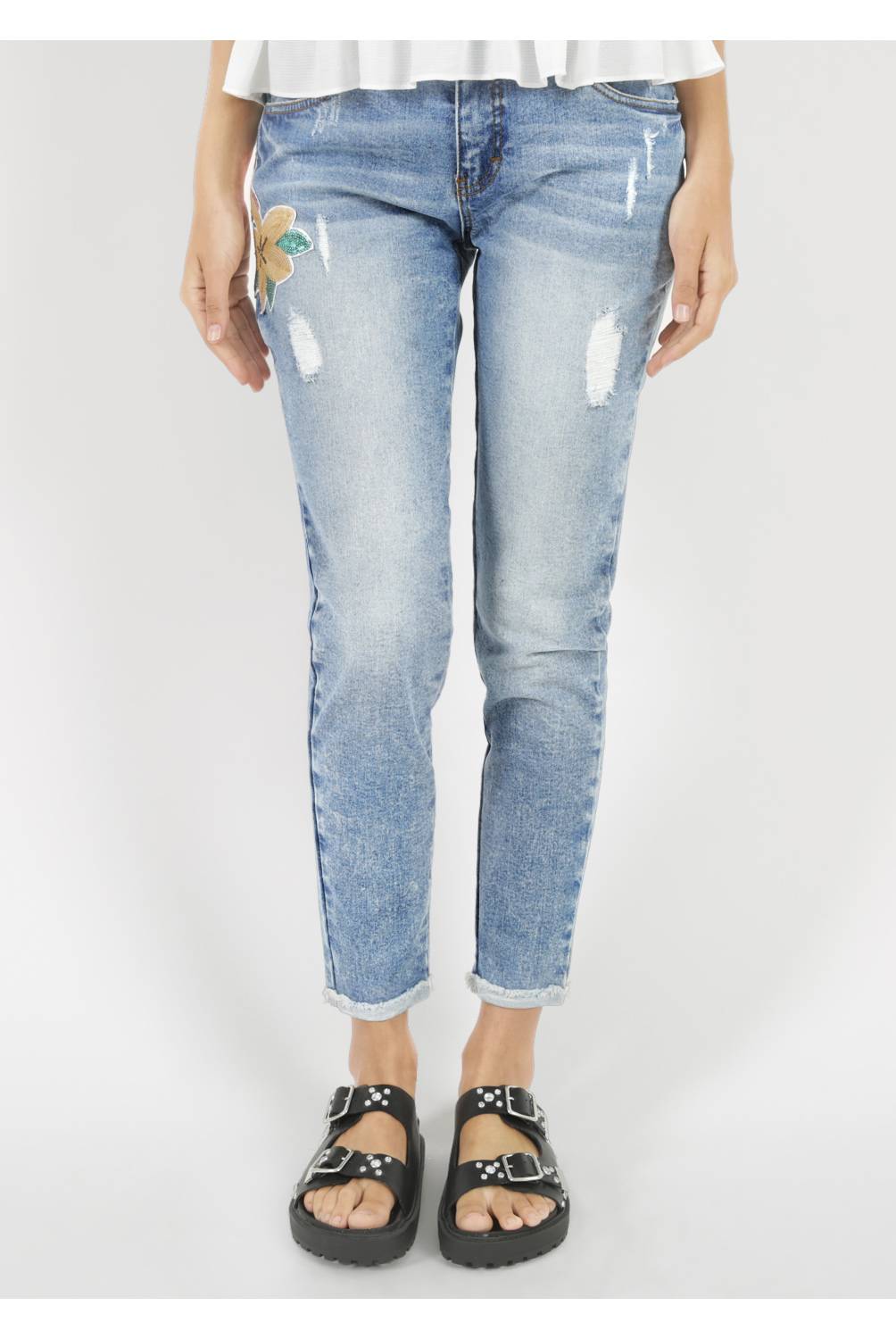 BASEMENT - Jeans MA18226 Sequin Patch