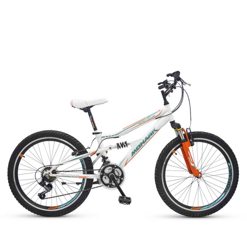 MONARETTE - Bicicleta Topper Ciclon Aro 24" Blanco Naranja
