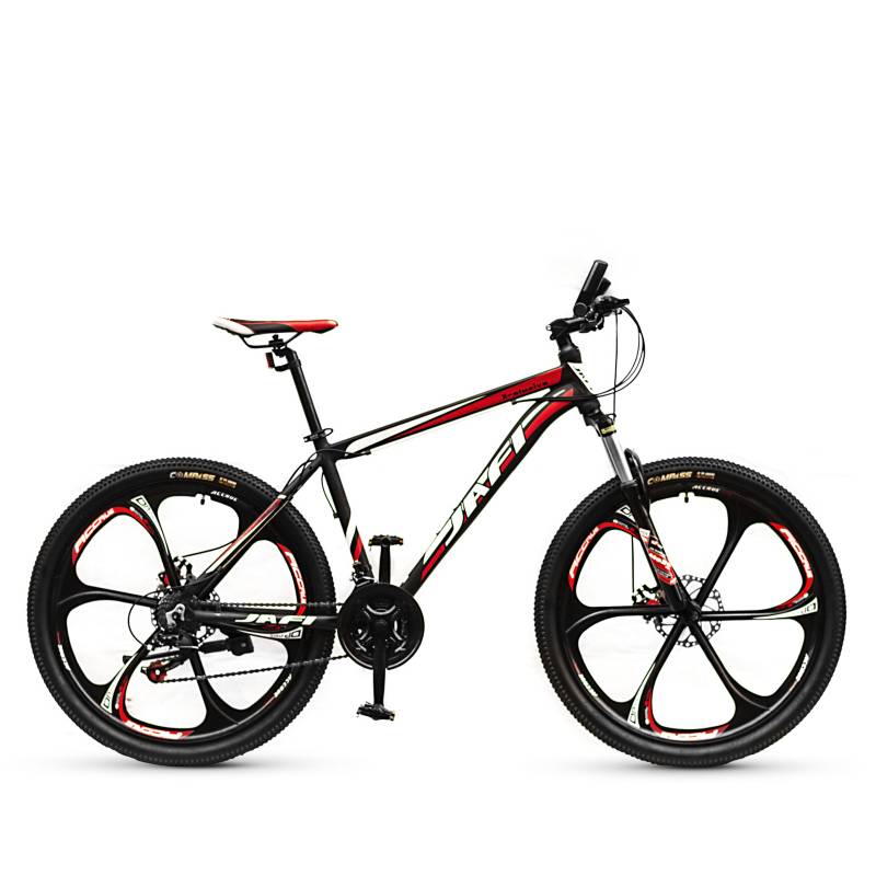 JAFI - Bicicleta Montañera X-clusive Alum Aro 26 Negro Mate Rojo