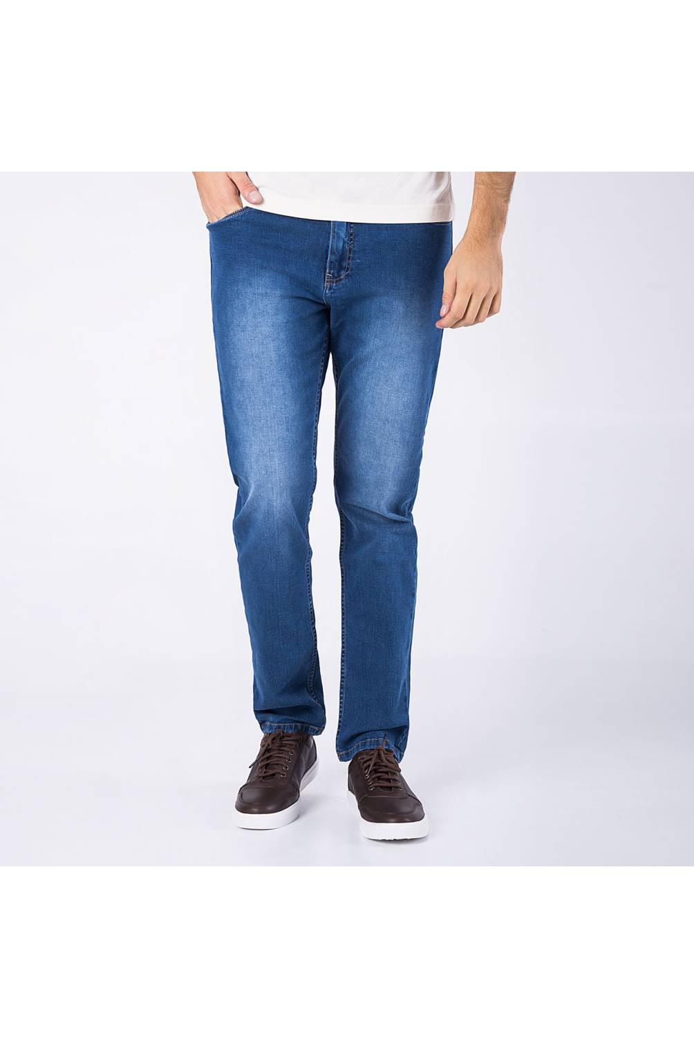 Pantalón Jean Clásico Para Hombre - Celeste