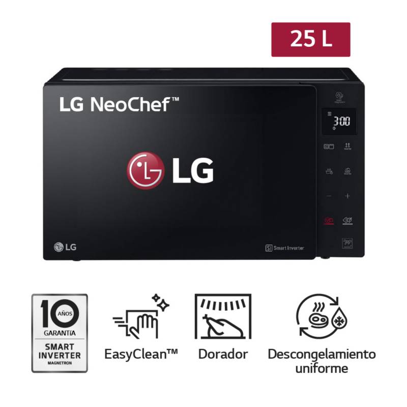 LG - Horno Microondas MH6536GIS 25L con EasyClean LG