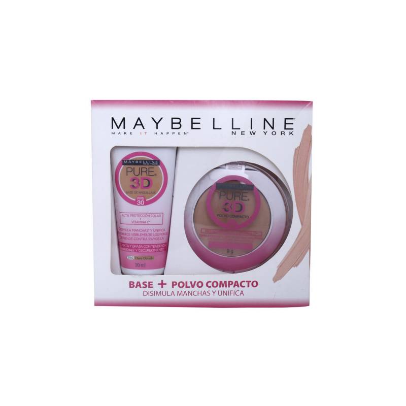 MAYBELLINE - Pack Base + Polvo Pure 3D Claro Dor