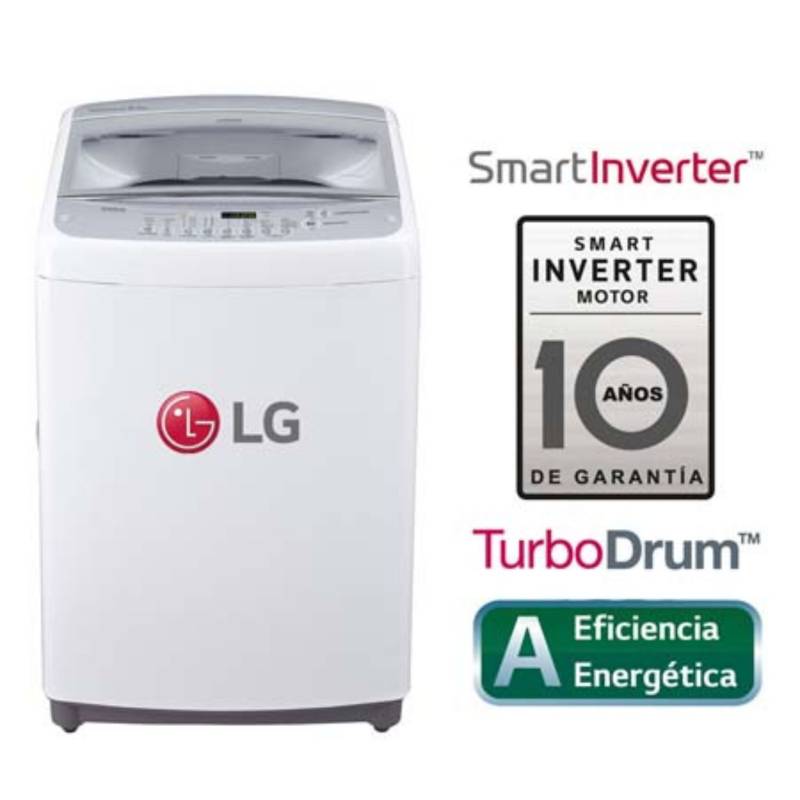 LG - Lavadora LG Carga Superior Smart Inverter con TurboDrum TS1604NW 16 Kg Blanca