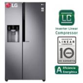 LG - Refrigeradora LG Side by Side con Moist Balance Crisper 591 LT LS63SPGK Acero Grafito Oscuro