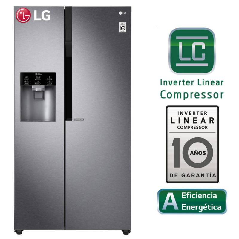 LG - Refrigeradora 591 LT SBS LG con Moist Balance Crisper LS63SPGK Acero Grafito Oscuro