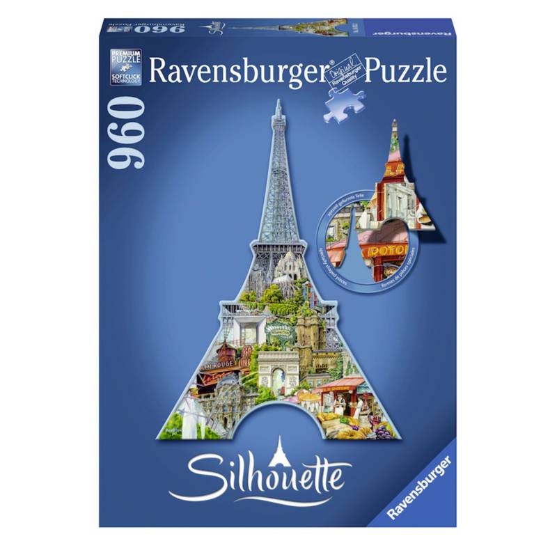 RAVENSBURGER - Rompecabezas Troquelado: Torre Eiffel Silueta
