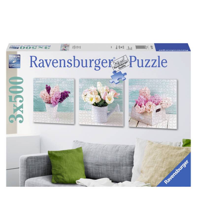 RAVENSBURGER - Rompecabezas Triple 3 x 500 Pzas: Delicias Florales