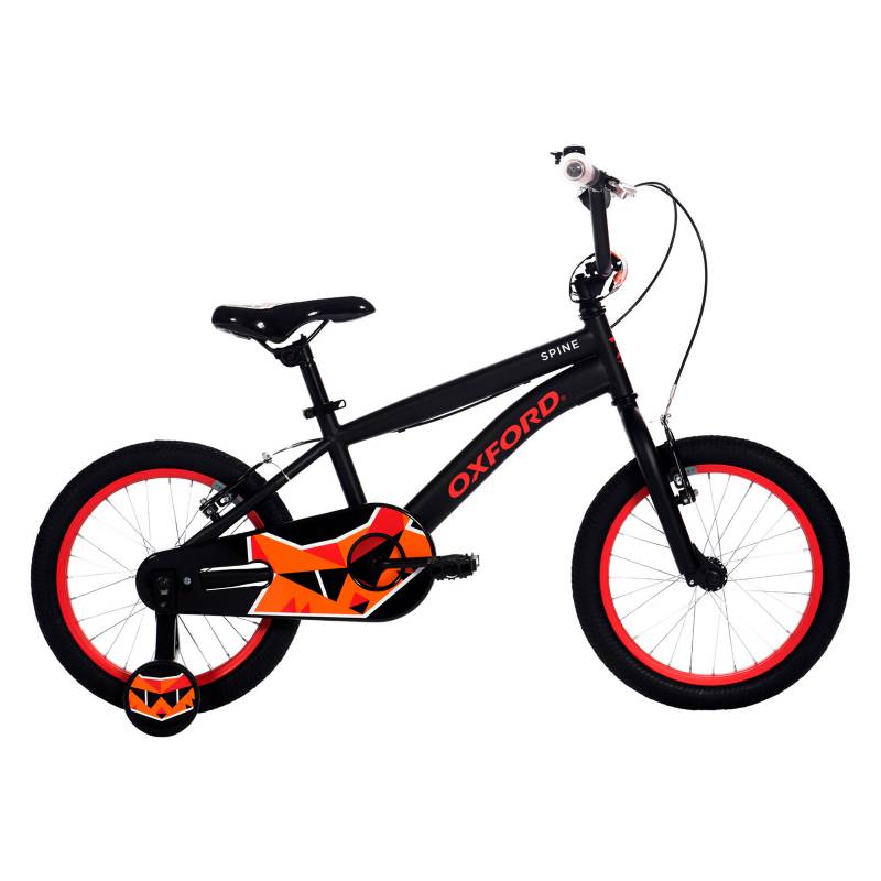 OXFORD - Bicicleta Infantil Niño Spine Negro/Naranja - Aro 16 