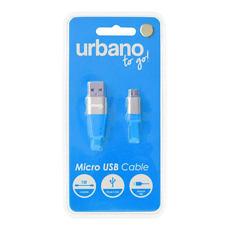 URBANO - Conector MicroUSB a Puerto USB Azul