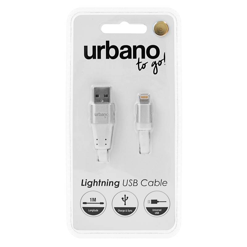 URBANO - Cable Lightning USB Flat Blanco