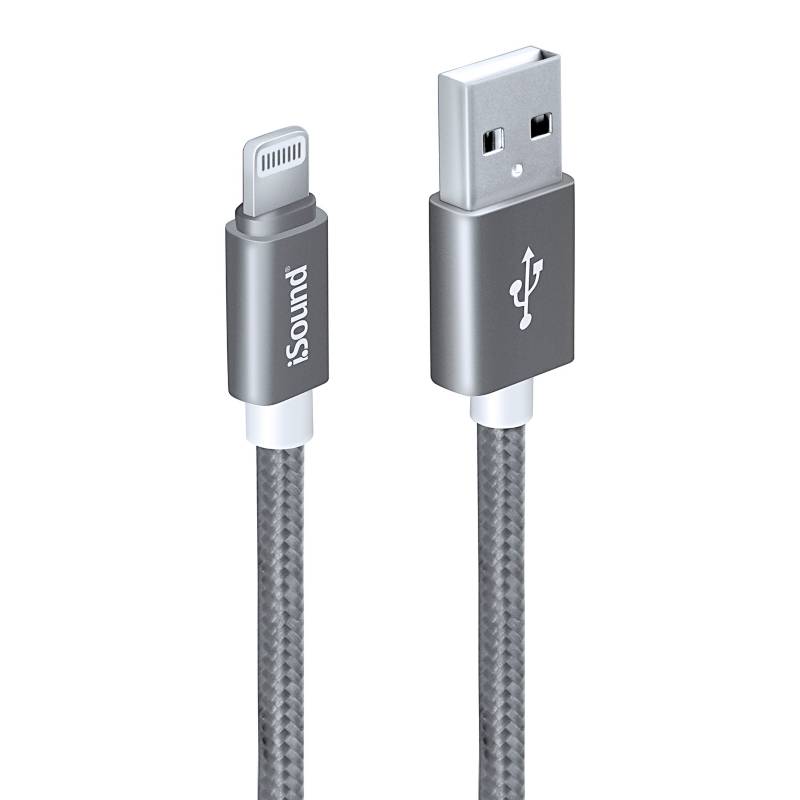 ISOUND - Cable Lightning para Apple de 3.0 mt Plata