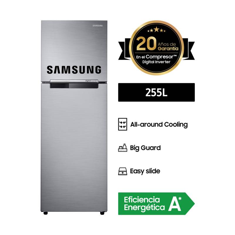SAMSUNG - Refrigeradora Samsung Top Mount 255Lt RT25FARADS8 Silver