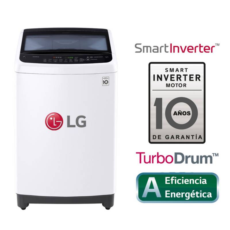 LG - Lavadora LG Carga superior Smart Inverter con TurboDrum TS1365NTP 13 Kg Blanca
