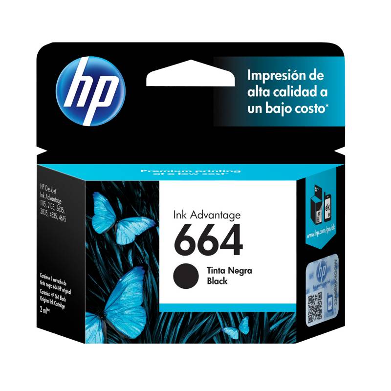 HP - Cartucho de tinta HP 664 Black 