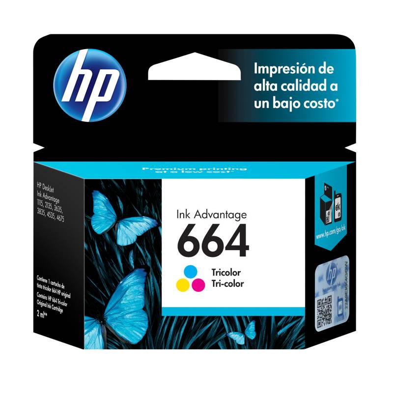 HP - Cartucho de tinta HP 664 Tri-color 