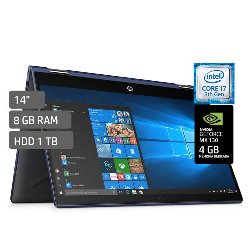 DELL - Laptop Pavilion 2en1 14" Core i7 8GB RAM 1TB + 4GB Video Nvidia MX130 - Pantalla Touch Full HD