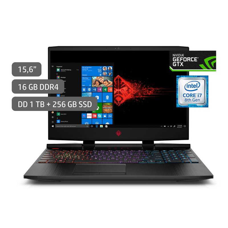 DELL - Laptop Gamer Omen 15.6" Core i7 256GB SSD + 1TB 16GB RAM + 8GB Video Nvidia GeForce GTX 1070