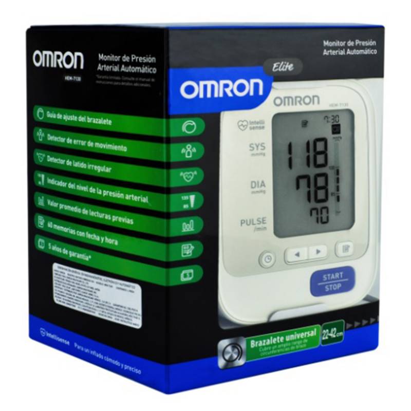 OMRON - Monitor de Presión Arterial de Brazo Automático Elite