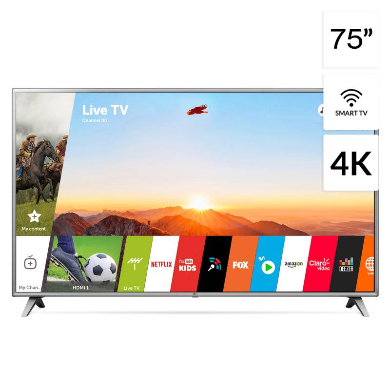 LG - Televisor 75" 4K UHD SMART TV 75UK6570PSA