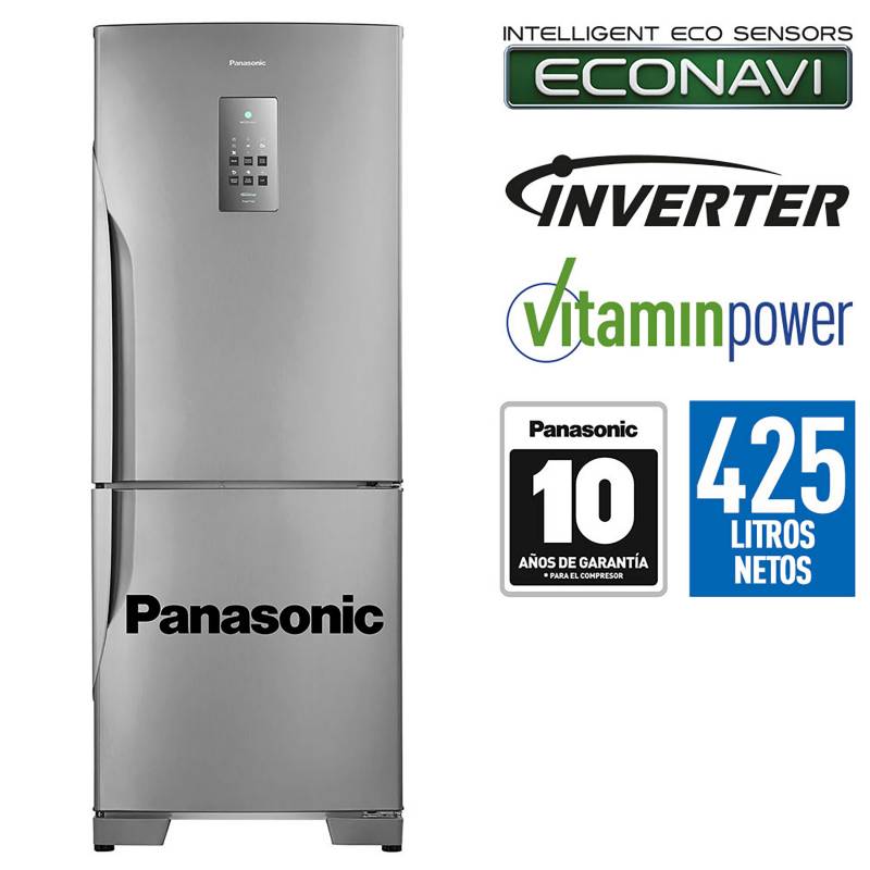 PANASONIC - Refrigeradora NR-BB53PV3XD 425 Lts Silver
