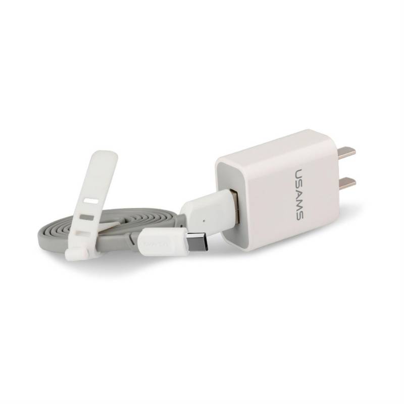 USAMS - Kit cargador pared + cable Android 