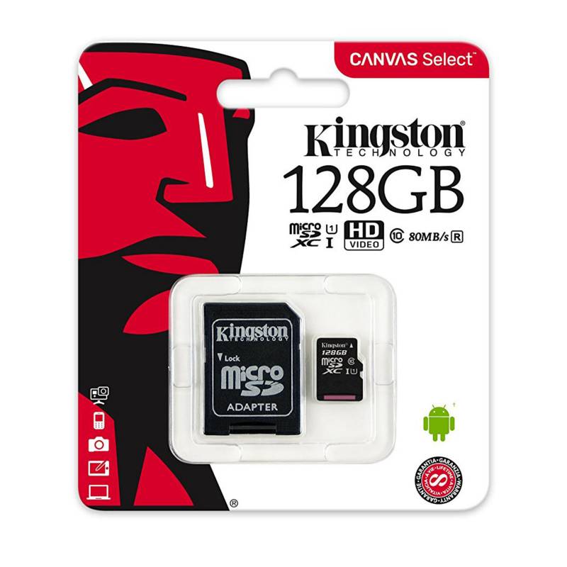 KINGSTON - Memoria Micro SD Kingston Canvas 128GB Clase 10 UHS-I