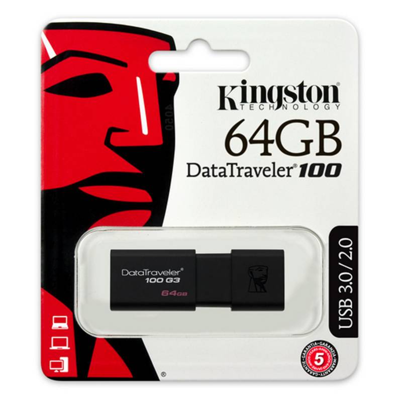 KINGSTON - Memoria USB Kingston 64GB DataTraveler 100 G3