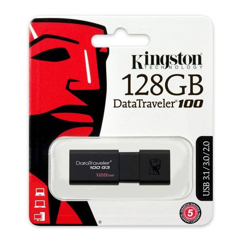 KINGSTON - Memoria USB Kingston 128GB DataTraveler 100 G3