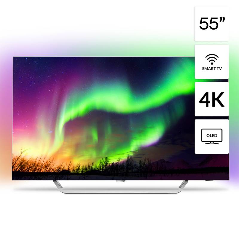 PHILIPS - Televisor 55" AMBILIGHT OLED 4K Ultra HD Smart TV 55OLED873