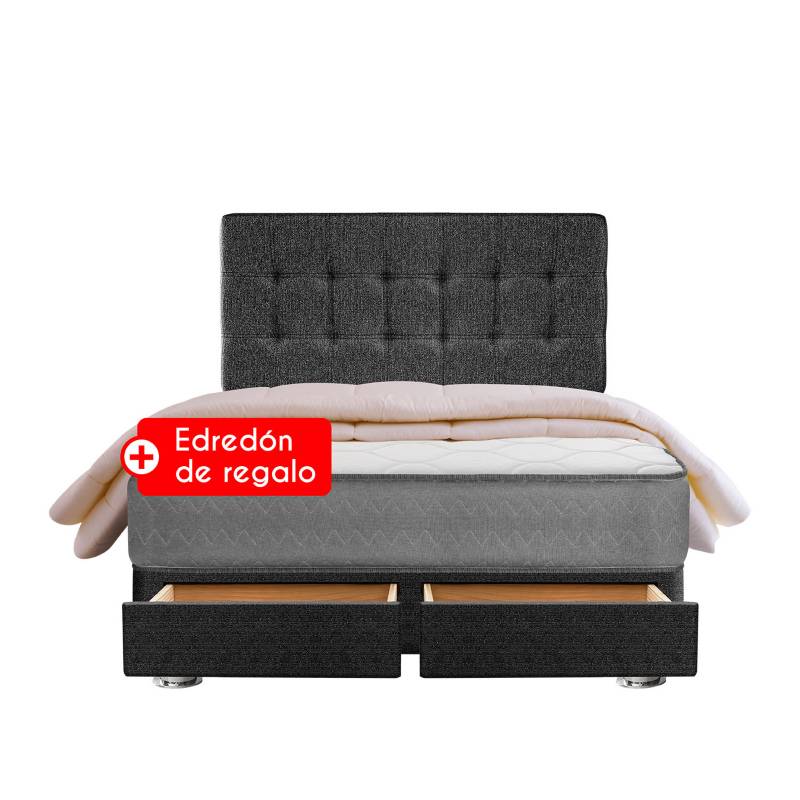 FORLI - Dormitorio con Cajones Polaris 2 Plz + 2 Almohadas + Edredón Nórdico