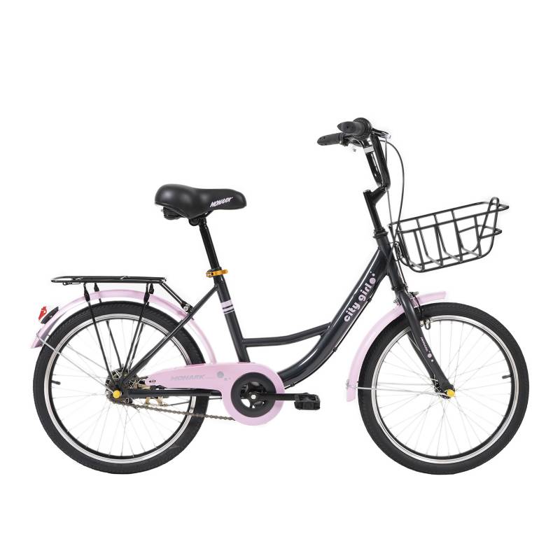MONARETTE - Bicicleta City Girl Aro 20" Plomo Rosado