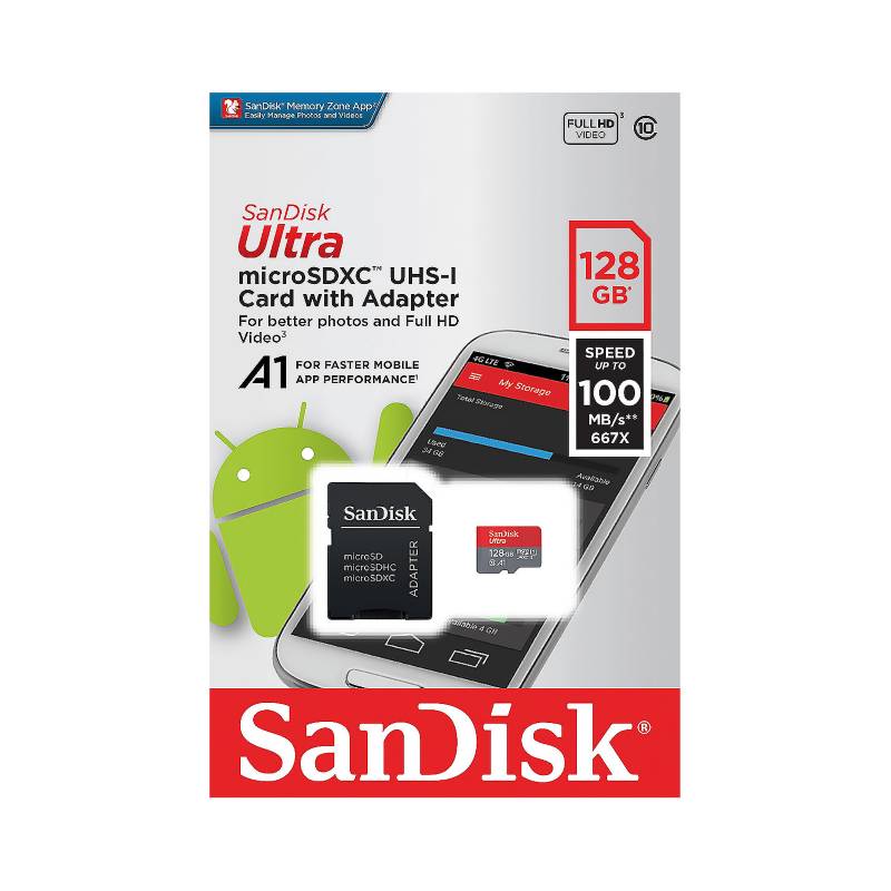 SANDISK - Memoria Micro SD 128GB Ulta A1 100Mbps