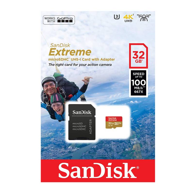 SANDISK - Memoria Micro SD Extreme 32GB 4K GoPro 100Mbps