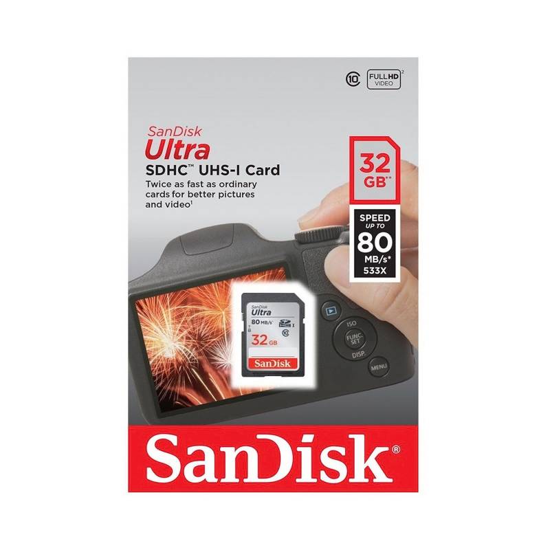 SANDISK - Memoria SD Ultra SDHC 32GB 80Mbps