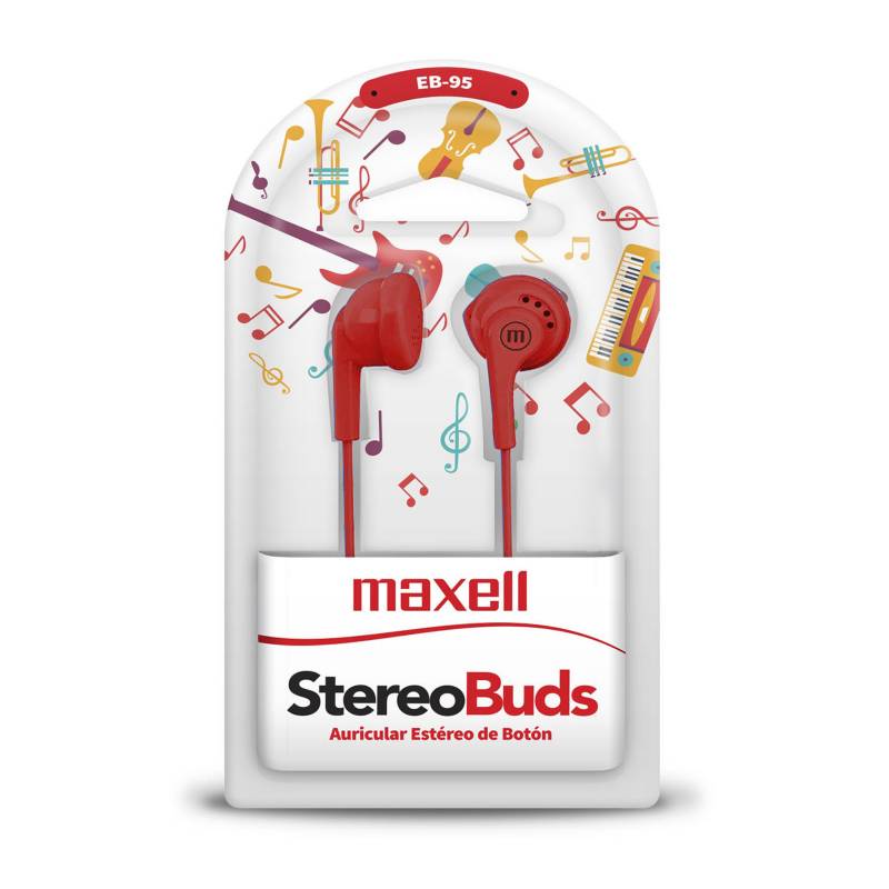 MAXELL - Audífonos Stereo Buds EB95 Rojo