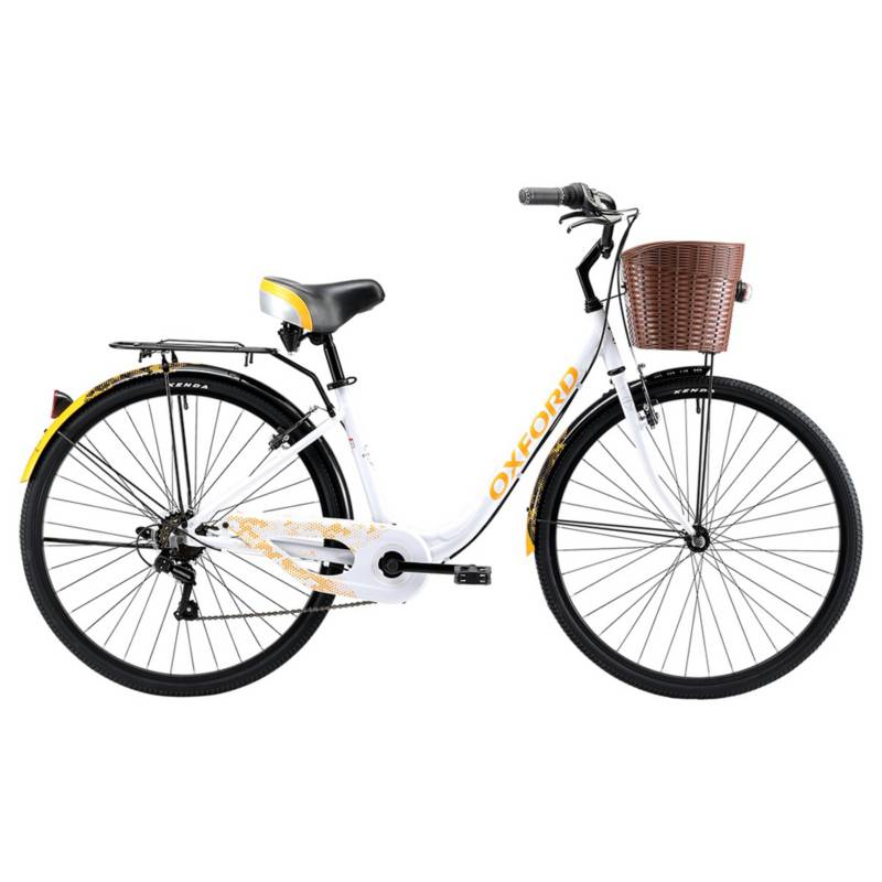 OXFORD - Bicicleta Mujer Cyclotour Blanco/Naranja - aro 28