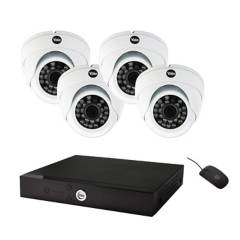 YALE - Kit CCTV 4 cámaras domo + DVR