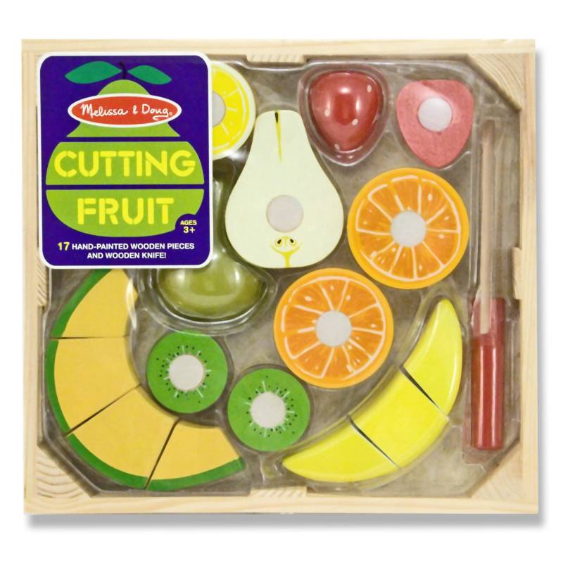 Set de frutas y verduras de madera para cortar