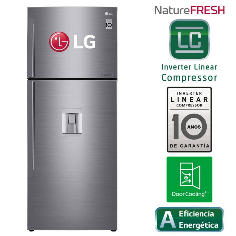 LG - Refrigeradora 438 LT Top Mount LG con Linear Cooling LT44WGP Plateada