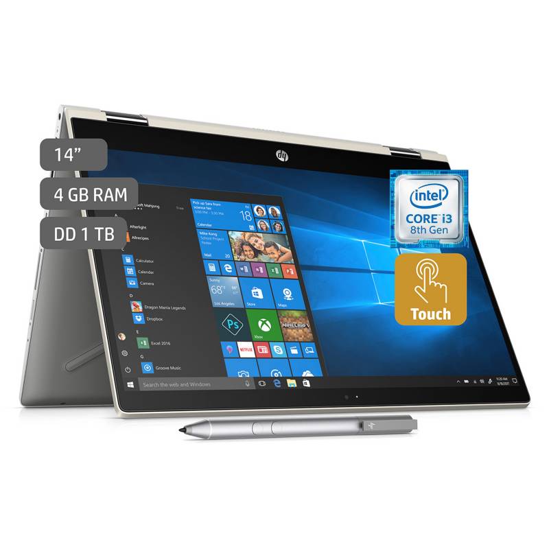 HP - Notebook Pavilion 2en1 Core i3 8va Gen 4GB 1TB+16GB Optane 