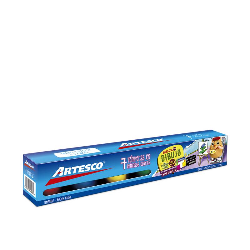 ARTESCO - Tempera Set x 7 Colores Pincel 